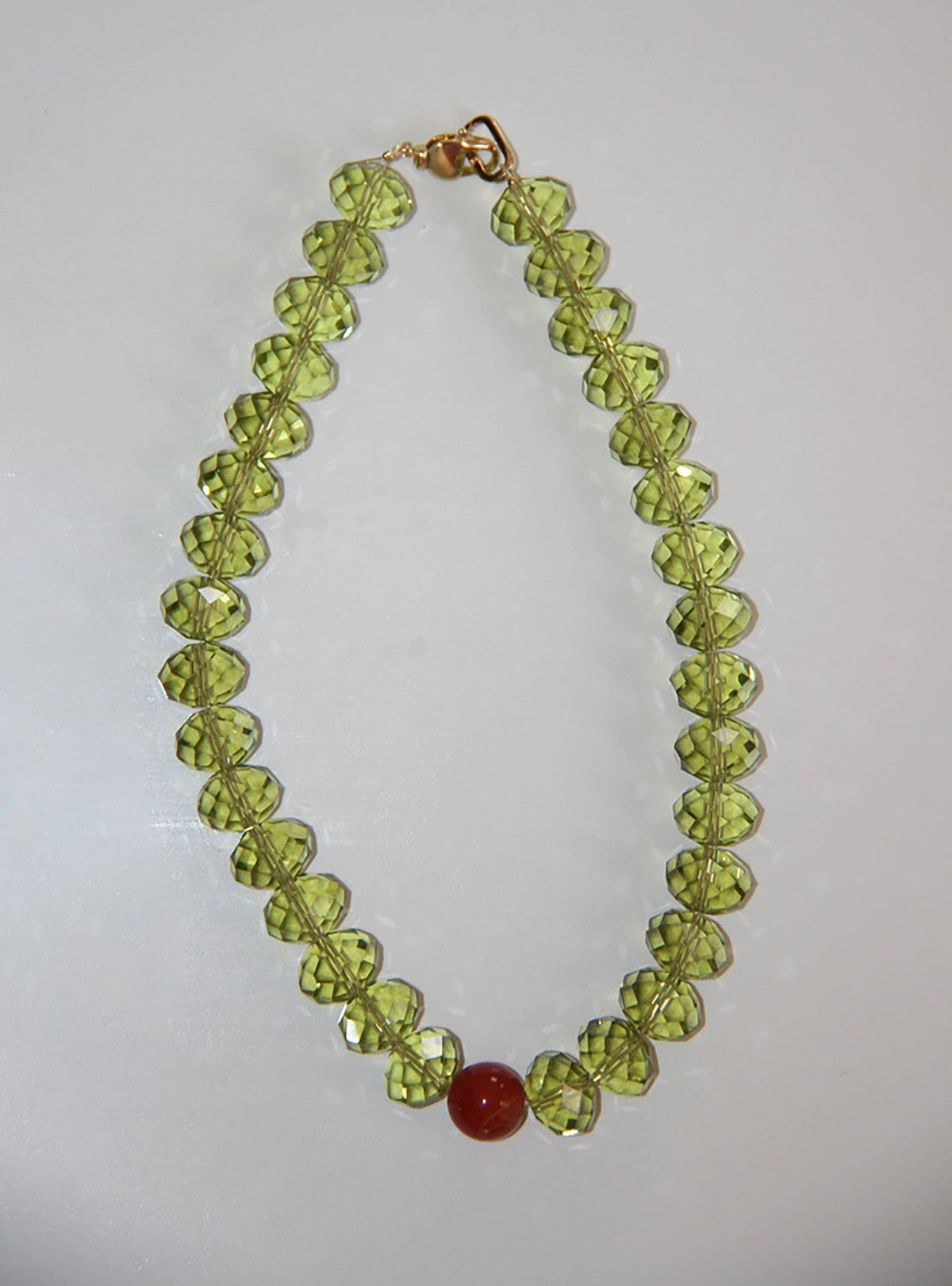 OLA: Green Glass Beaded Necklace