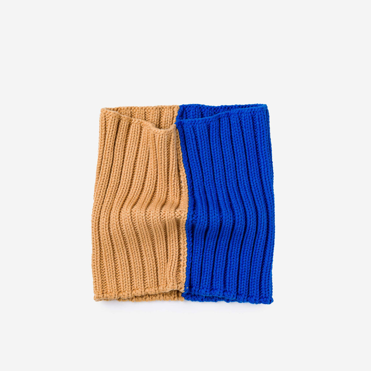 Chunky Colorblock Knit Snood: Cobalt