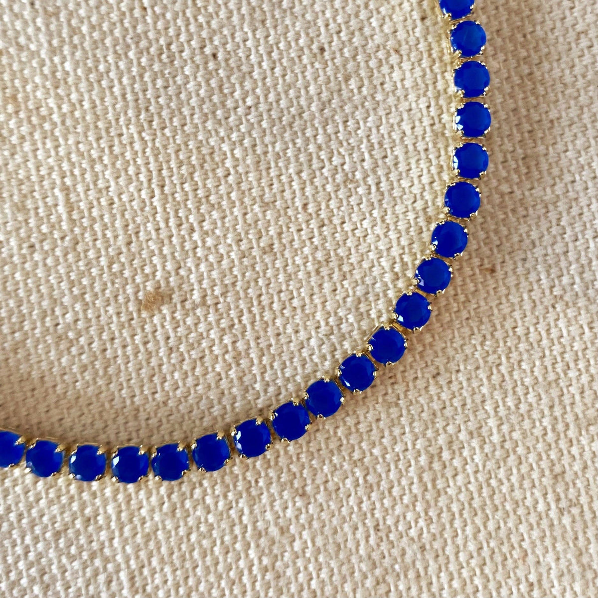 18k Gold Filled 3mm Cubic Zirconia Royal Blue Bracelet