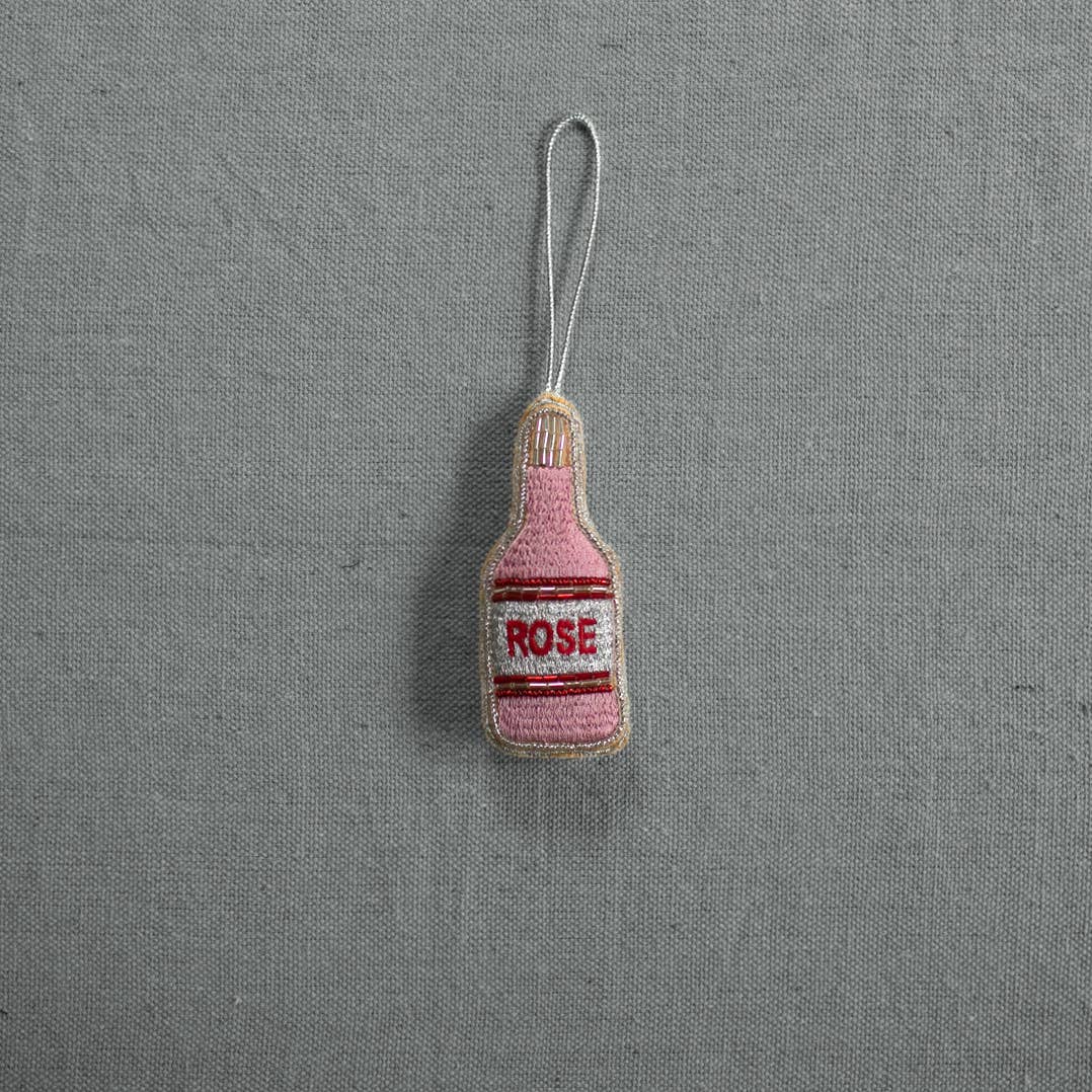 Rose Bottle, Cotton, Embellished Ornament