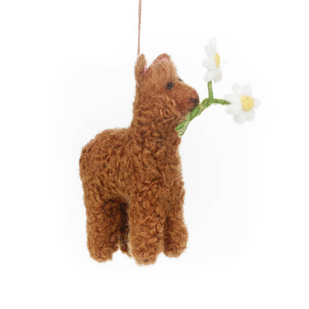 Handmade Felt: “Alison” the Alpaca Ornament