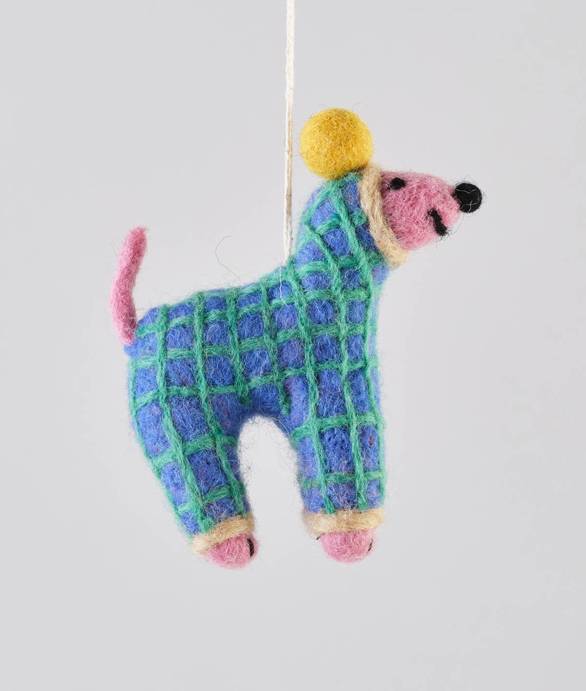 Handmade Felt: “Jayla” Pink Dog Ornament