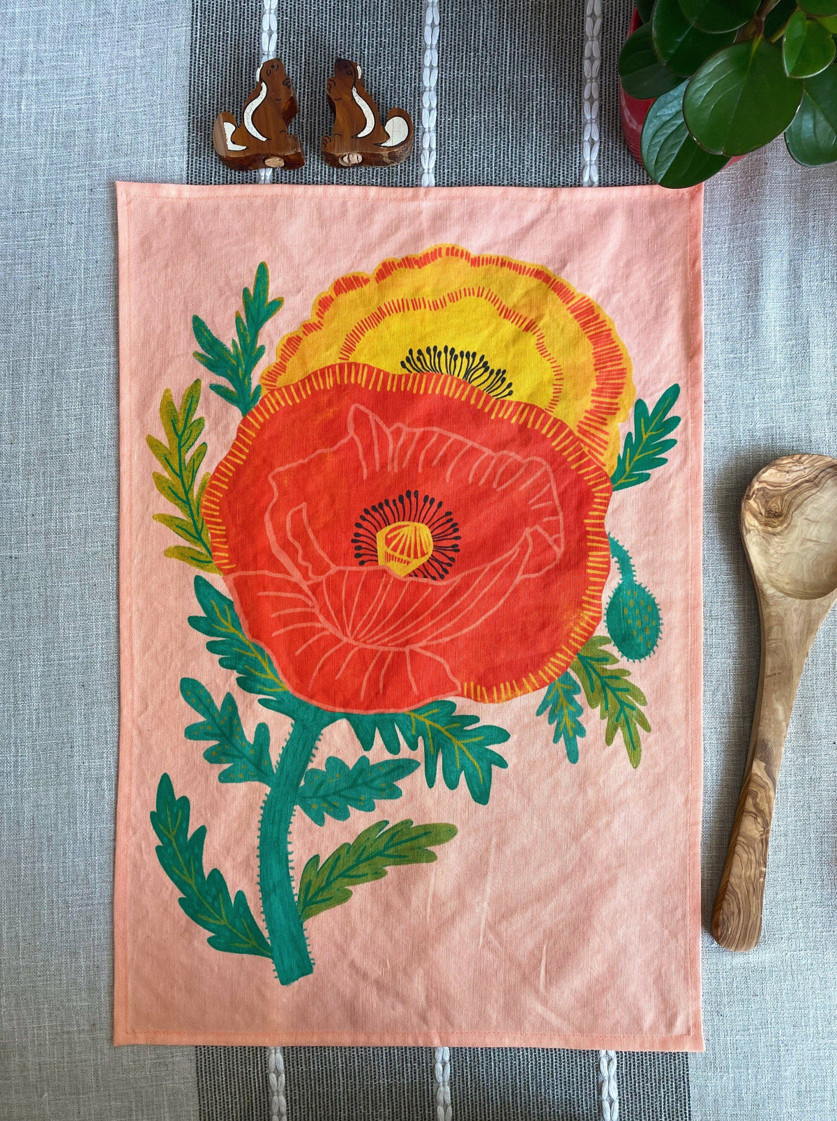 Pretty Poppies Tea Towel