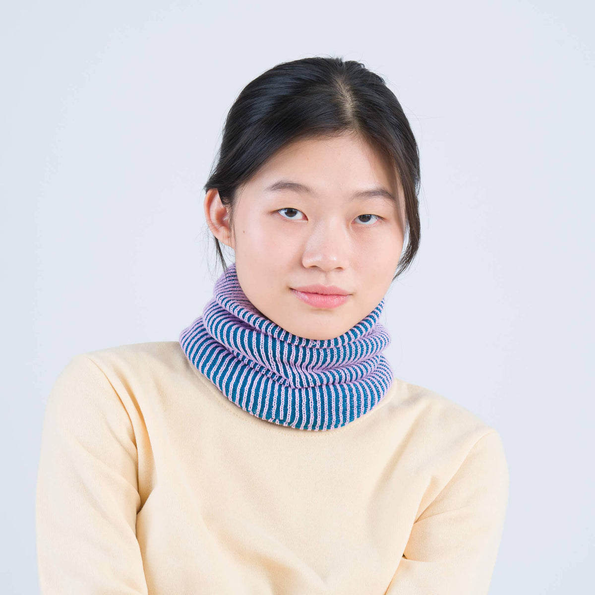 Simple Rib Knit Snood: Ruby Red