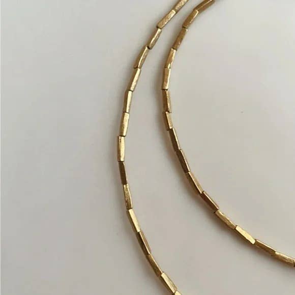 Gold Beaded Necklace: 16.5