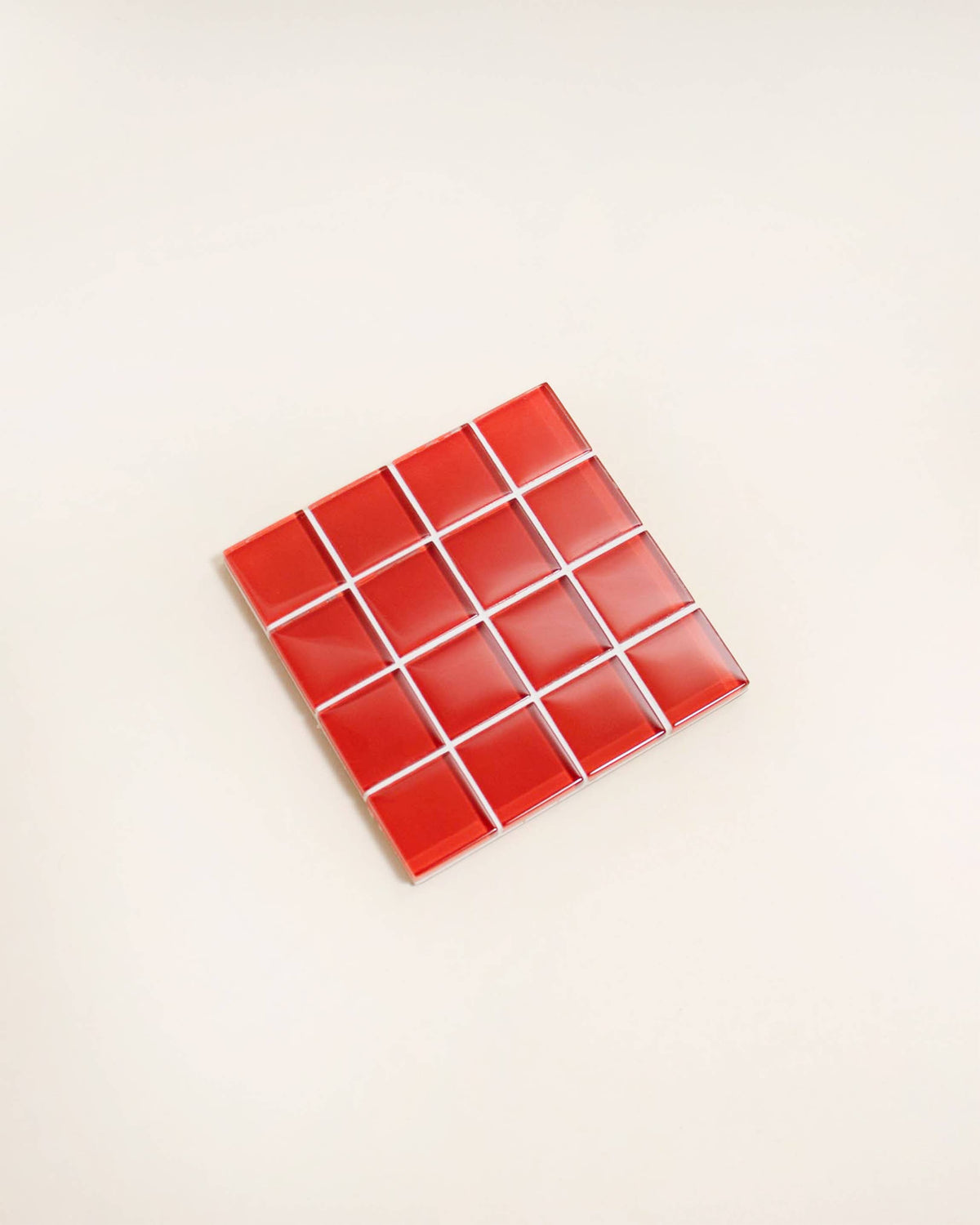 GLASS TILE COASTER - It&#39;s Apple Red