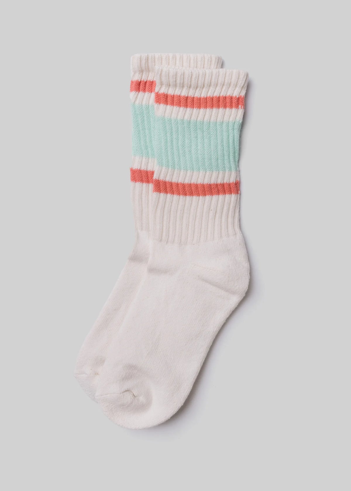 The Retro Stripe Crew - Mint/Coral