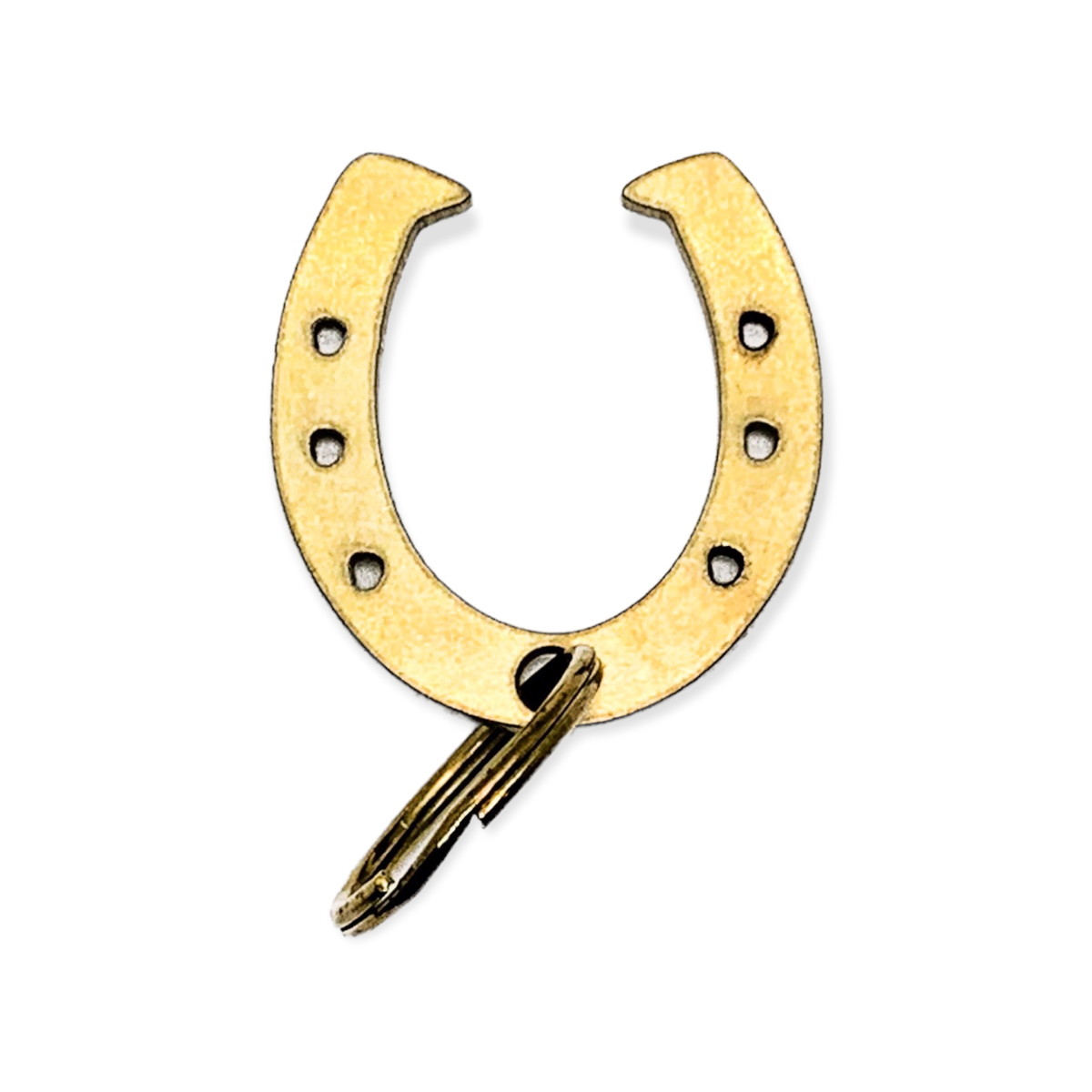 Lucky Horseshoe Keychain Bottle Opener / Brass or Steel: Brass