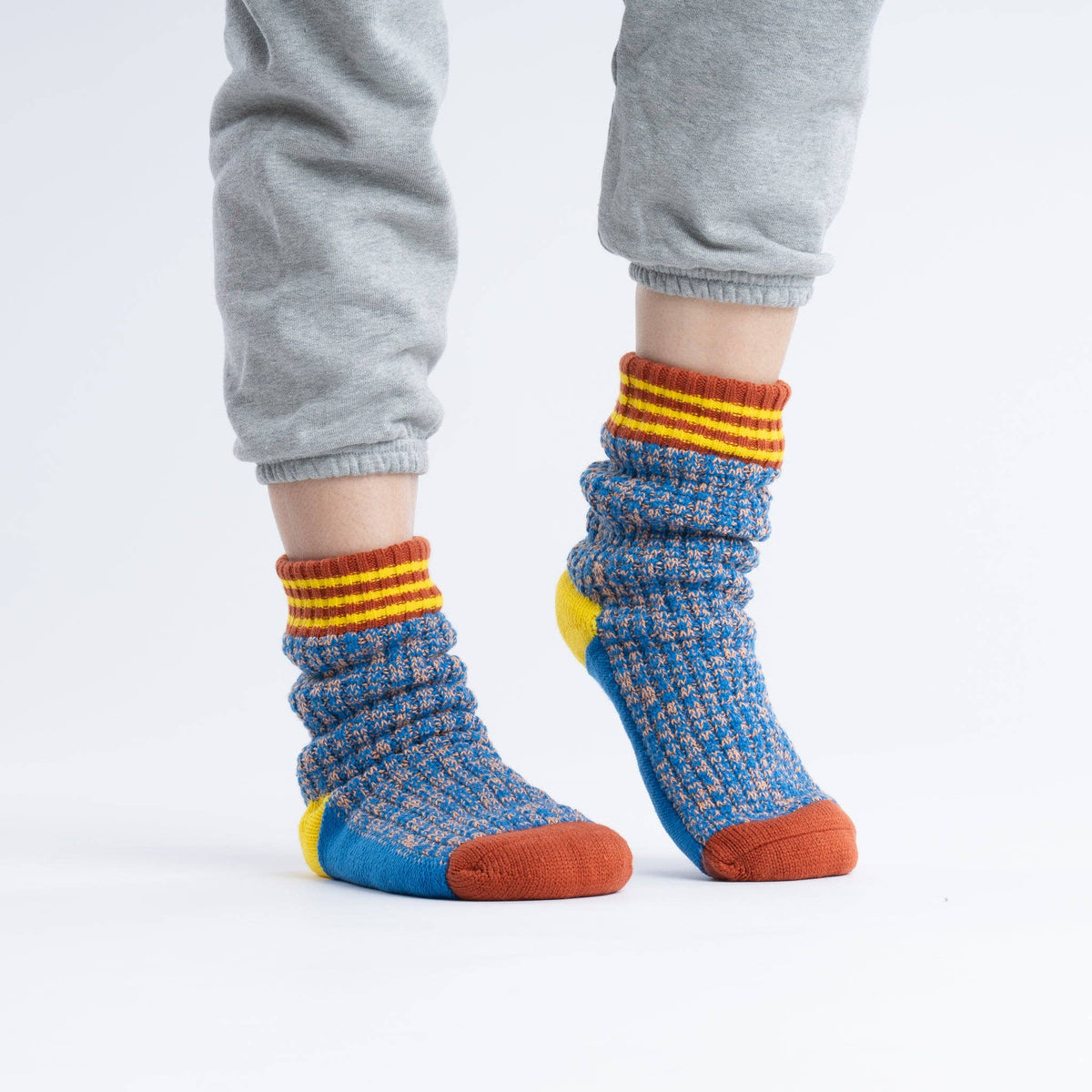 Varsity Knit House Socks: Cobalt / S/M - W 6-9 // M 5-7.5