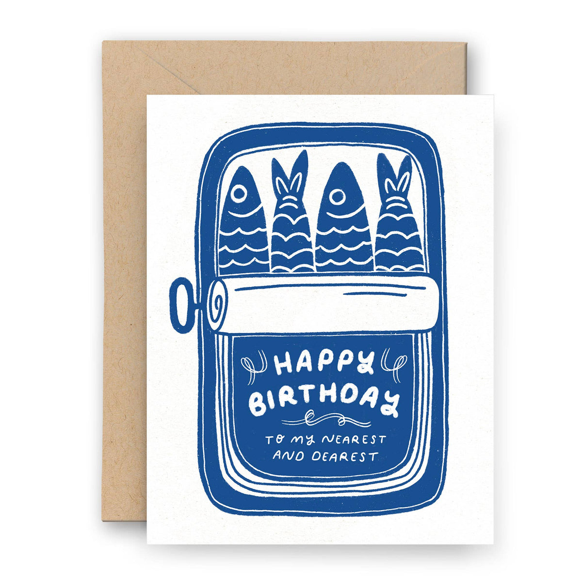 Happy Birthday Sardines Letterpress Card | Tinned Fish