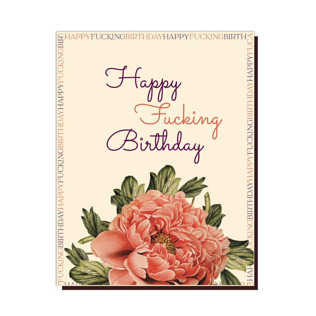 HAPPY FING FLOWERS birthday card