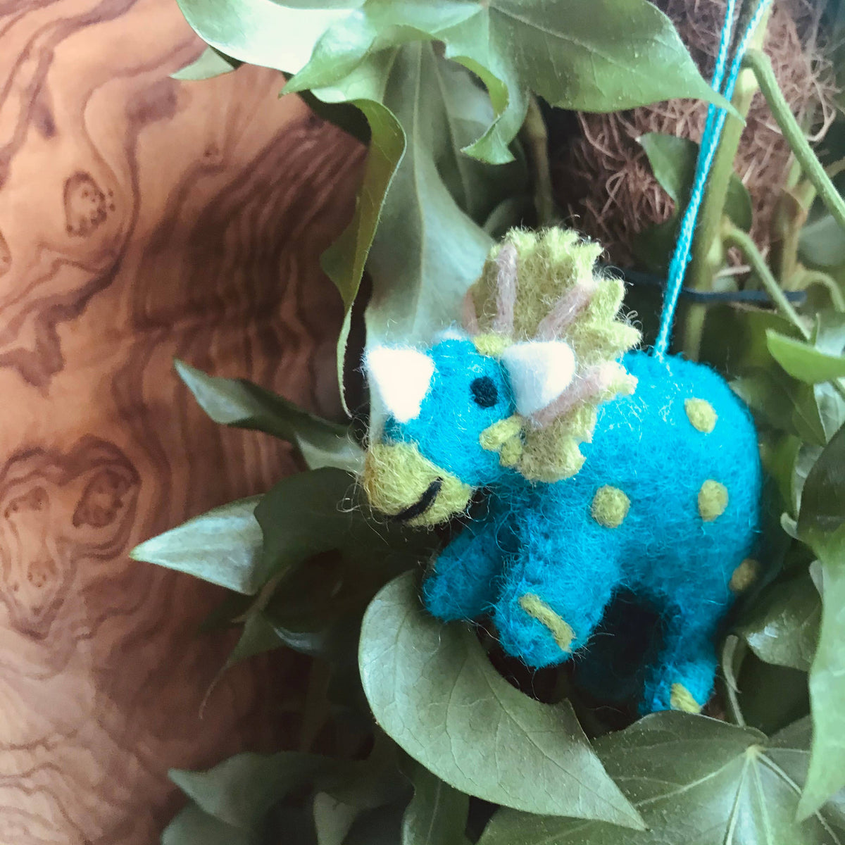 Felt Tessa Triceratops Dinosaur ornament