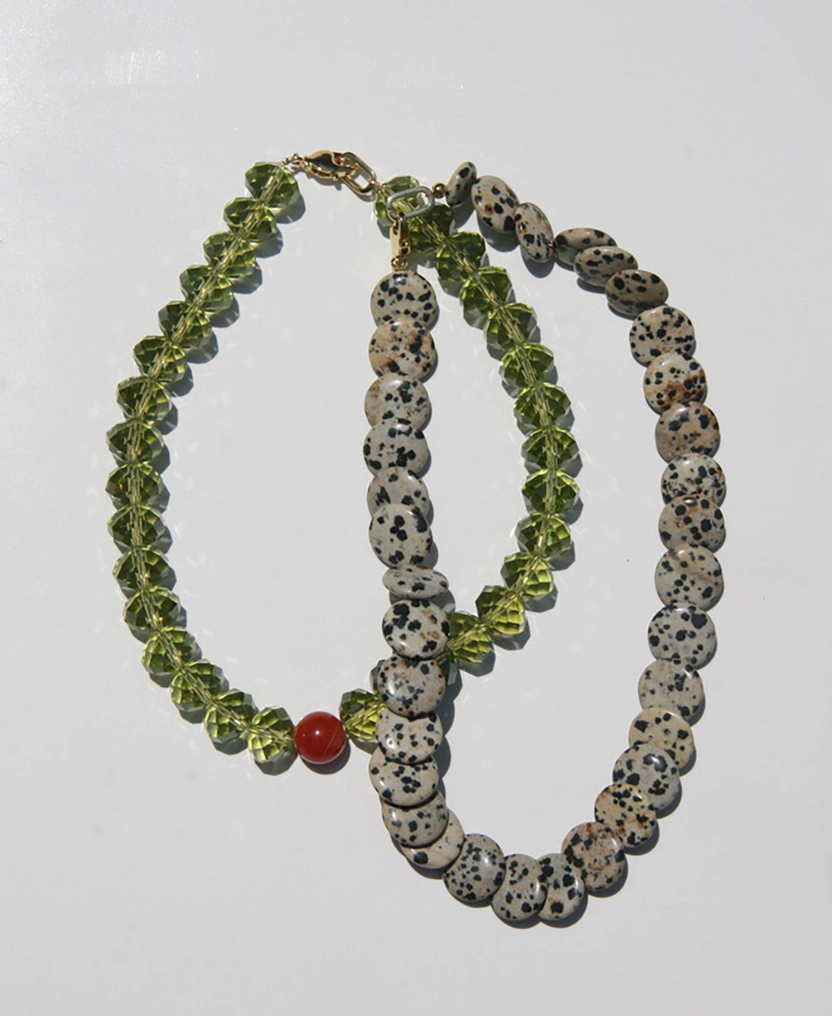 OLA: Green Glass Beaded Necklace