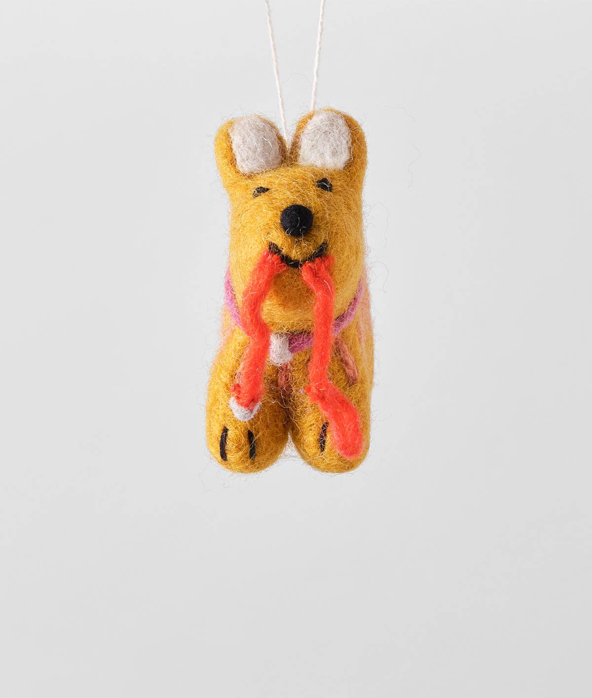 Handmade Felt: “Ginger” Dog Ornament