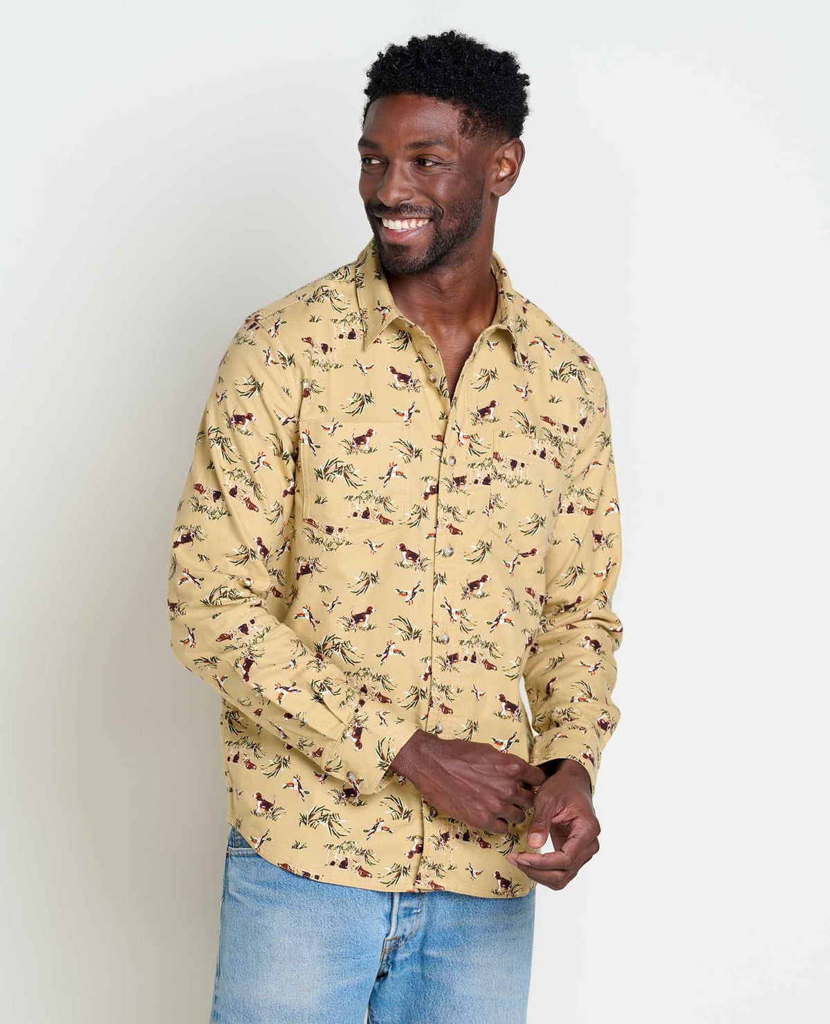 Flannagan LS Shirt (Carob Dog Print)