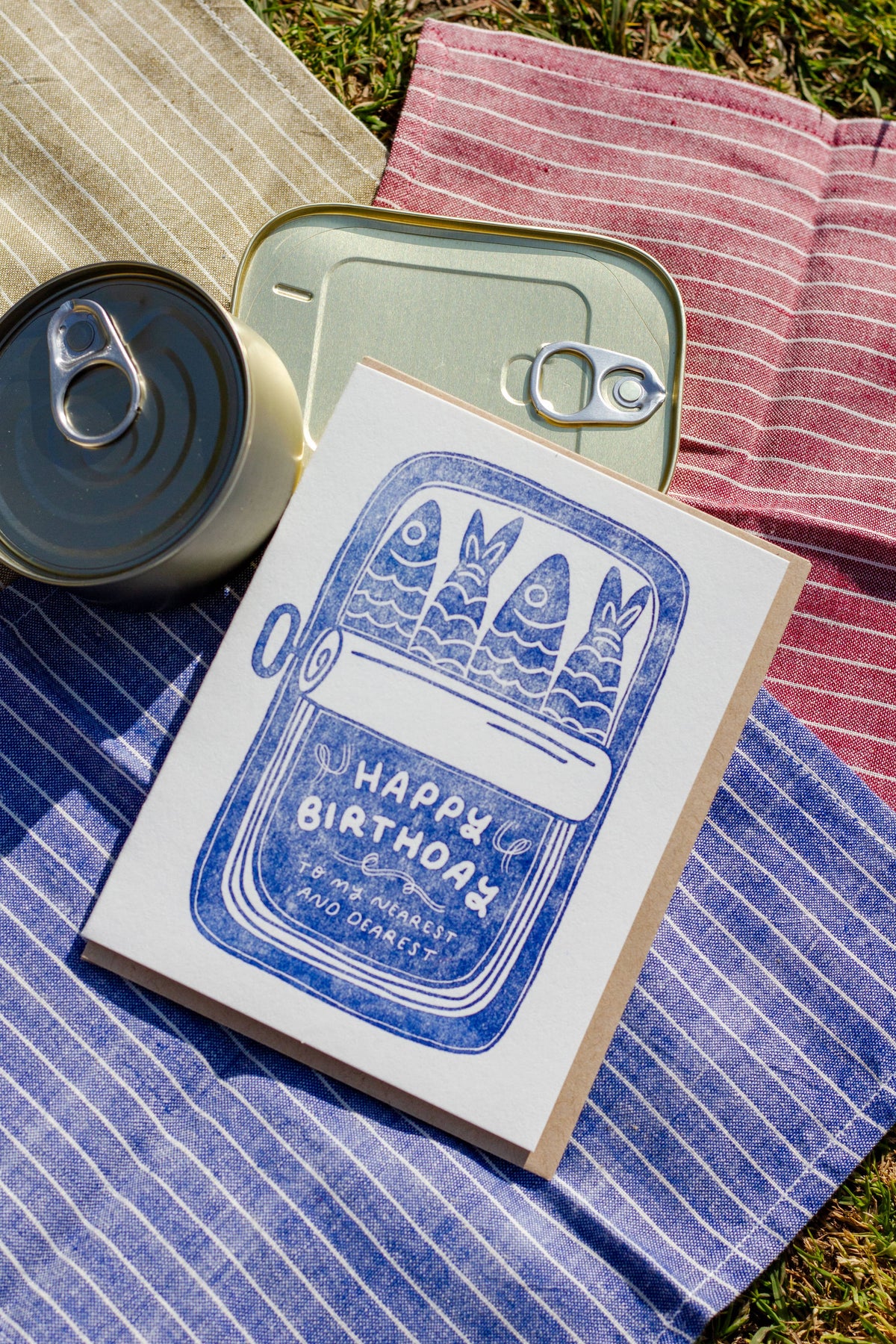 Happy Birthday Sardines Letterpress Card | Tinned Fish