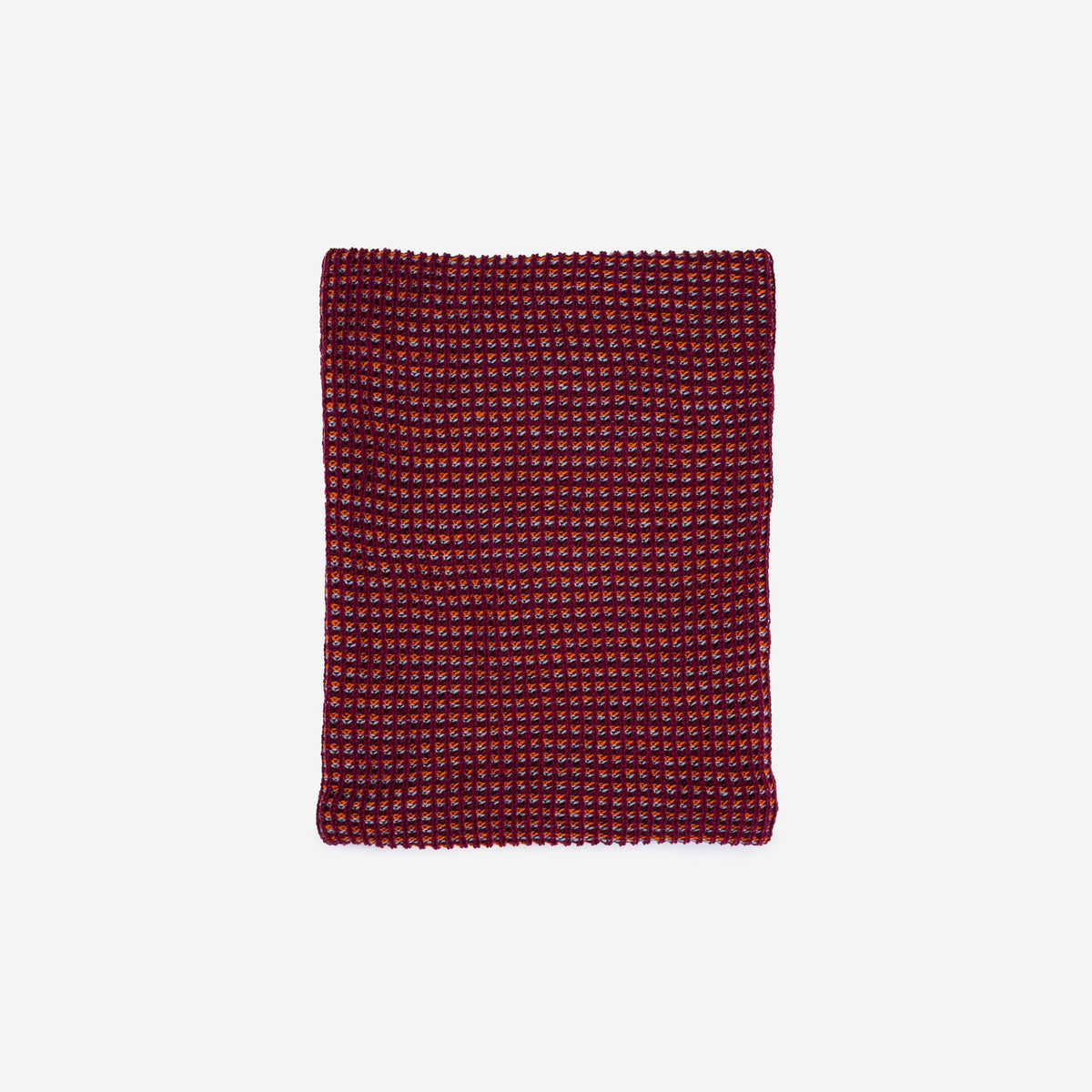 Simple Grid Snood: Wine Red