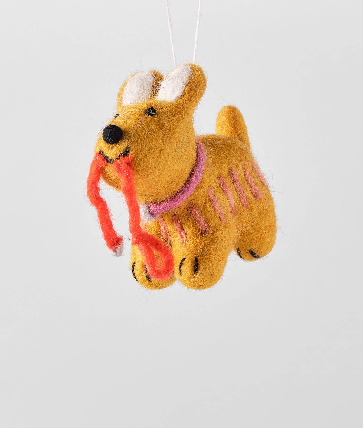 Handmade Felt: “Ginger” Dog Ornament