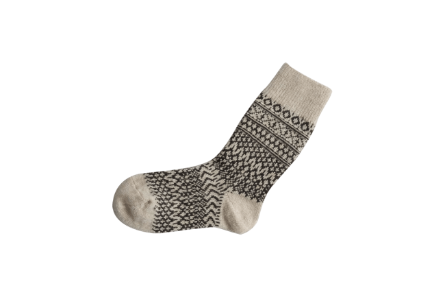 Wool Jacquard Socks (Gray)