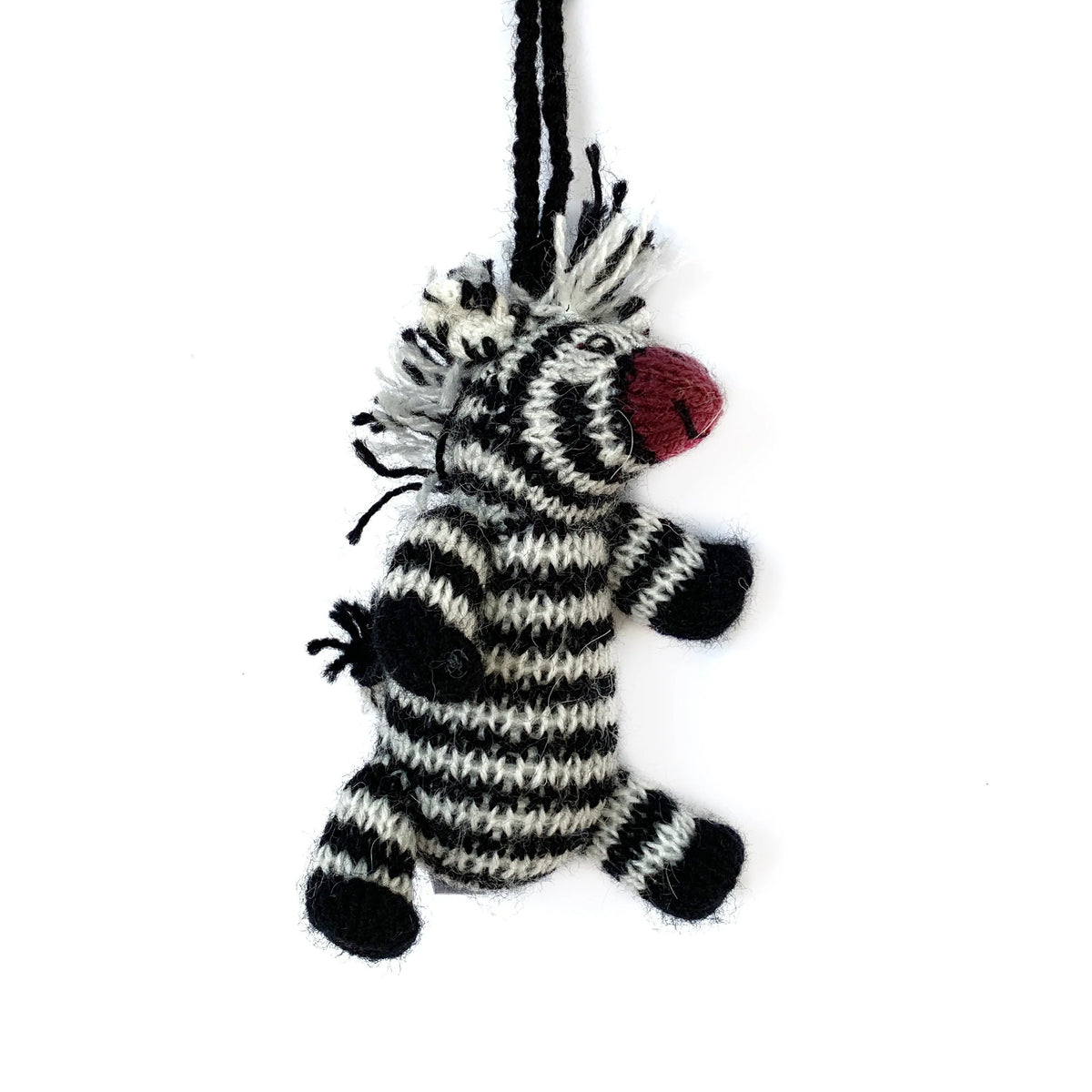 Handmade Knit Wool: Zebra Ornament