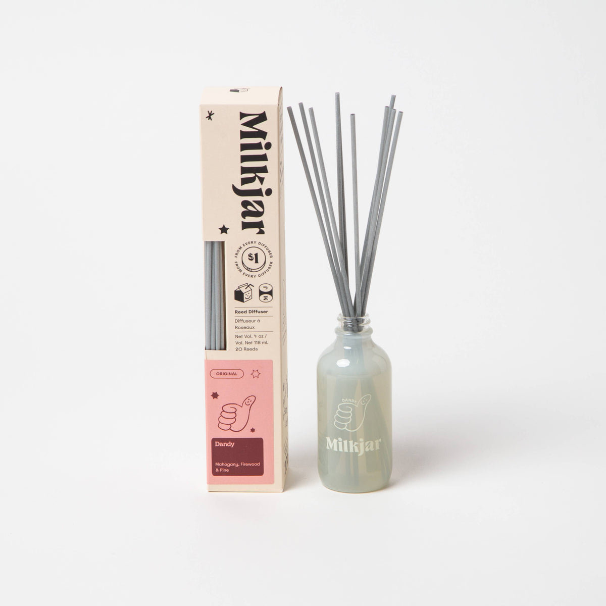 Dandy - Mahogany, Firewood &amp; Pine 4oz Reed Diffuser