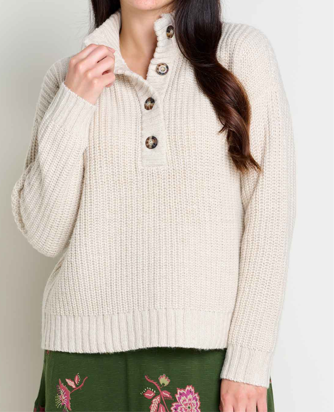 Wm’s Moss Point Henley Sweater (Oatmeal Heather)