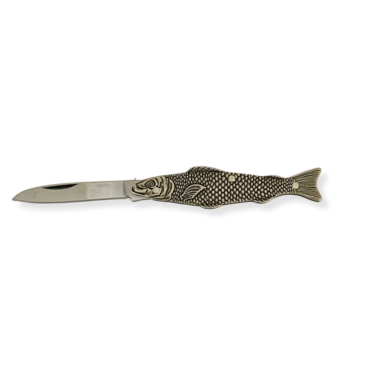 Cute Little Brass Animal Pocket Knife : Fish