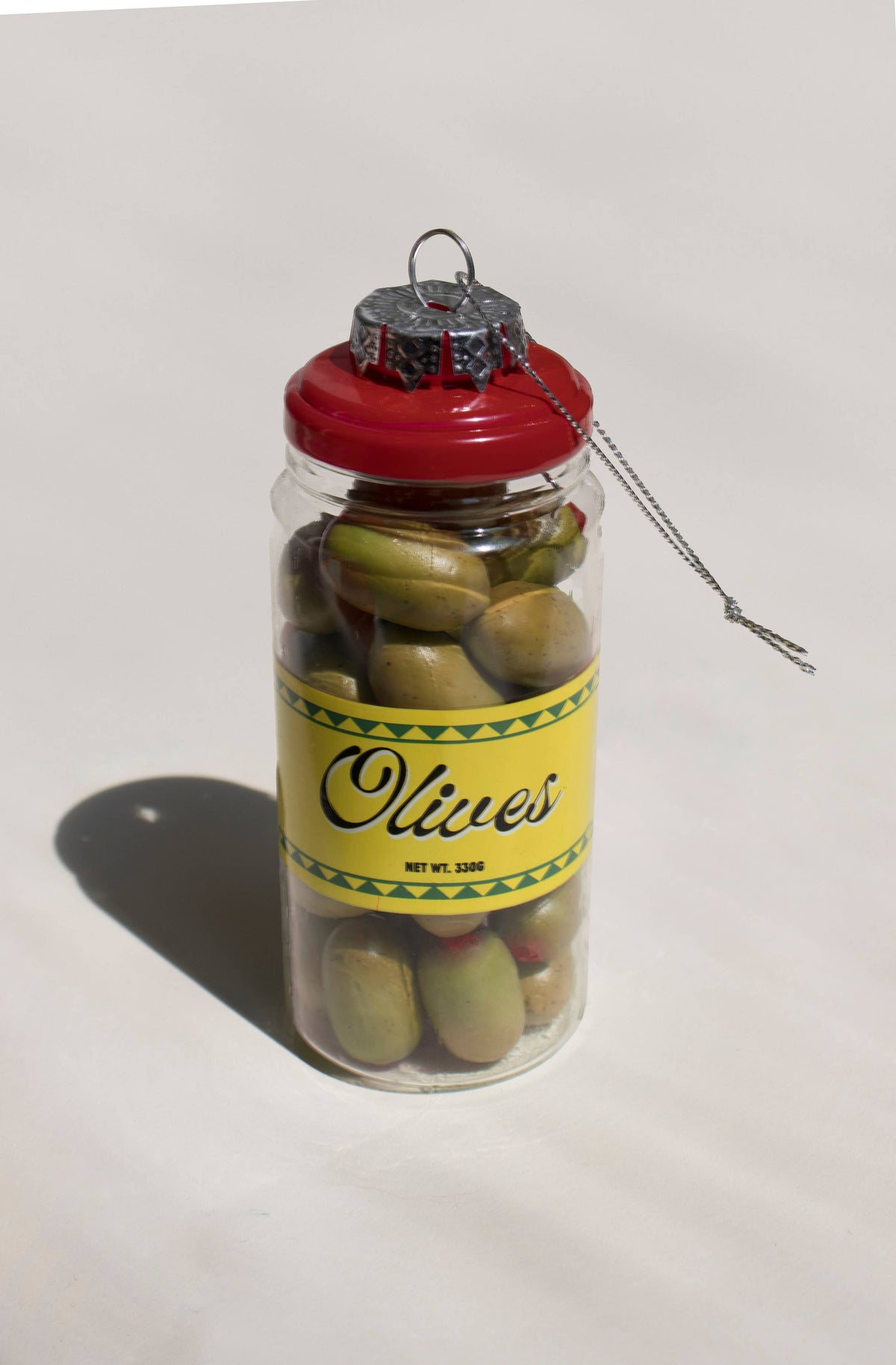 Handmade Glass: Jar of Olives Ornament