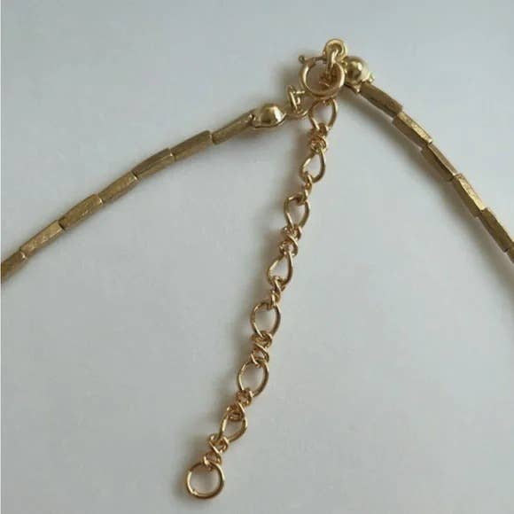 Gold Beaded Necklace: 16.5