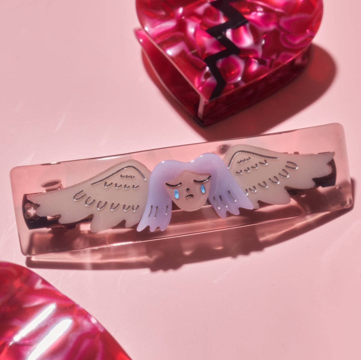 Sad Angel French Barrette Lavender