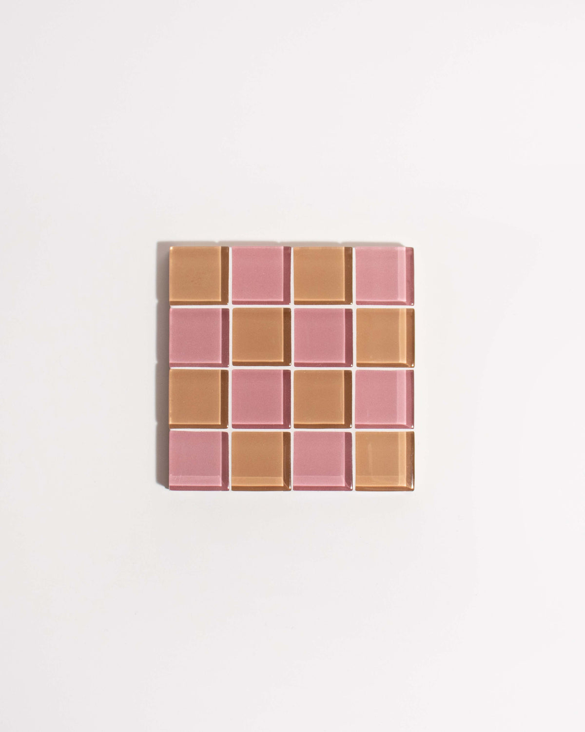 GLASS TILE COASTER - Earthy Pink