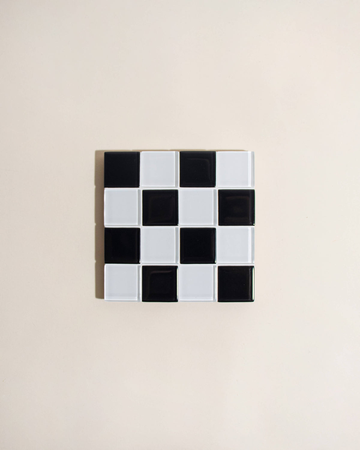 GLASS TILE COASTER - Checkered