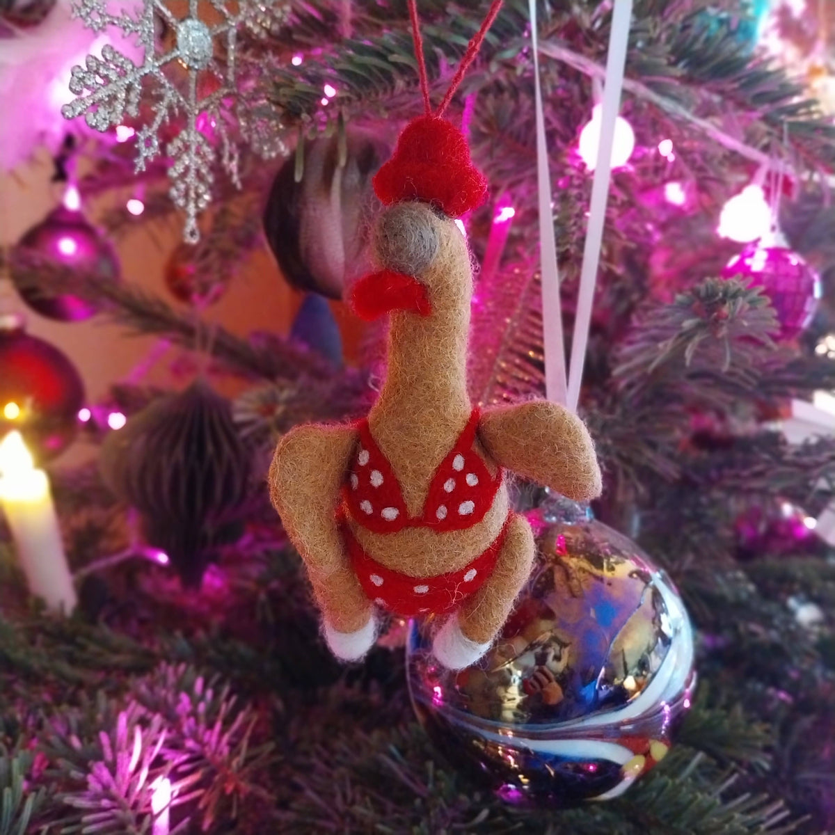 Handmade Felt: Sizzlin&#39; Turkey Ornament