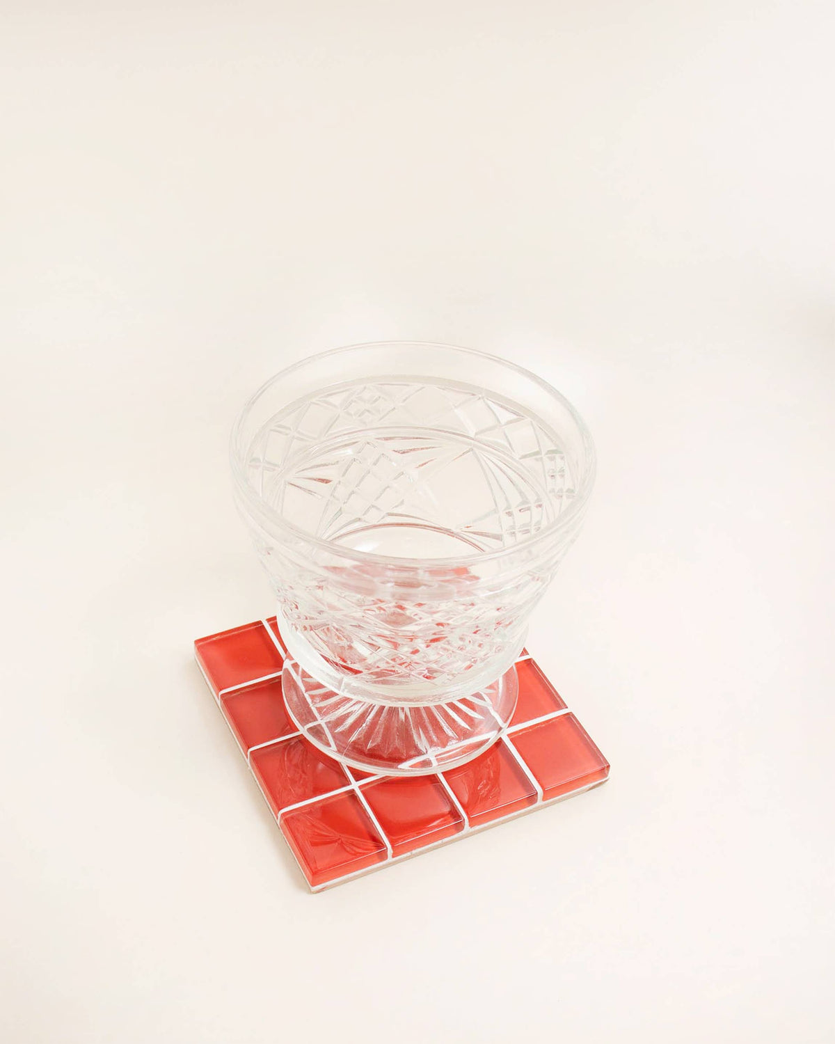 GLASS TILE COASTER - It&#39;s Apple Red