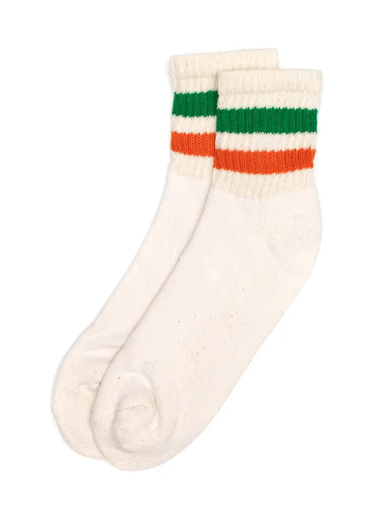 The Retro Stripe Quarter - Orange / Kelly Green