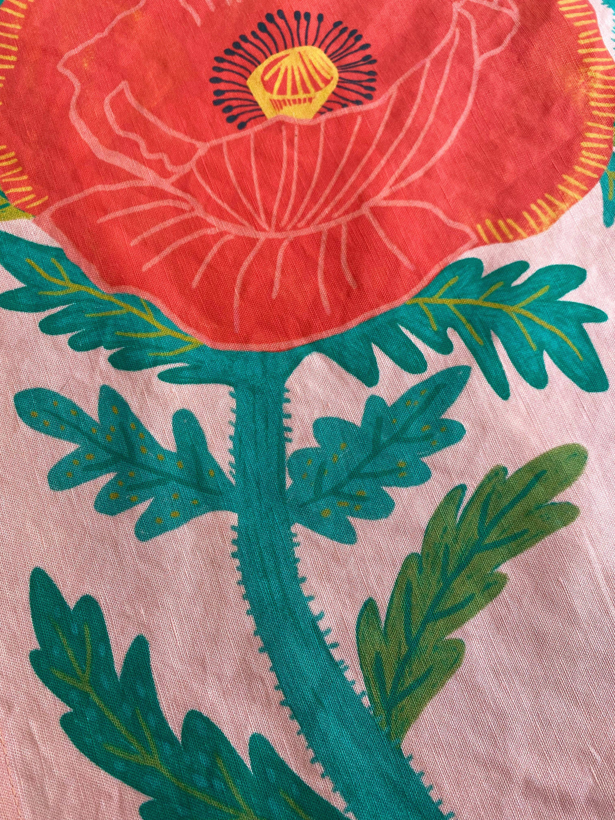 Pretty Poppies Tea Towel