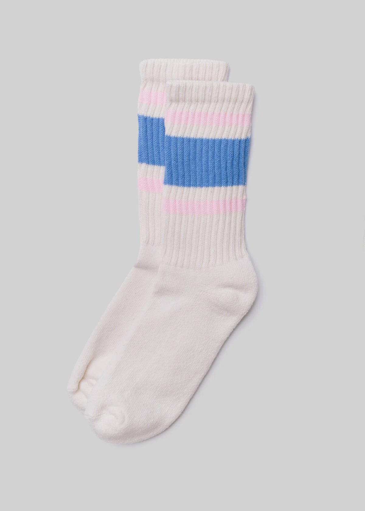 The Retro Stripe Crew - Blue/Lt.Pink