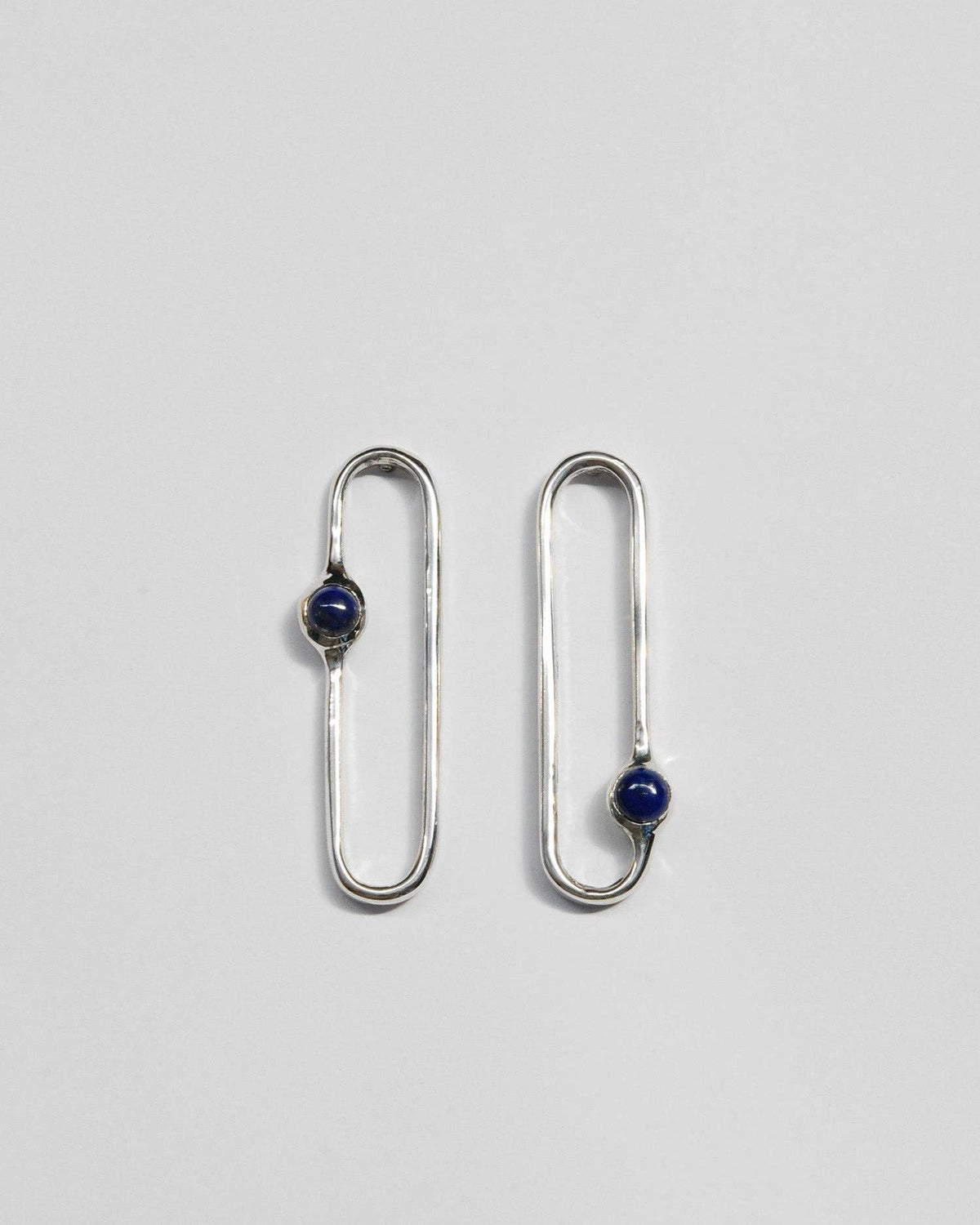 Amparo Earrings in Lapis: Brass