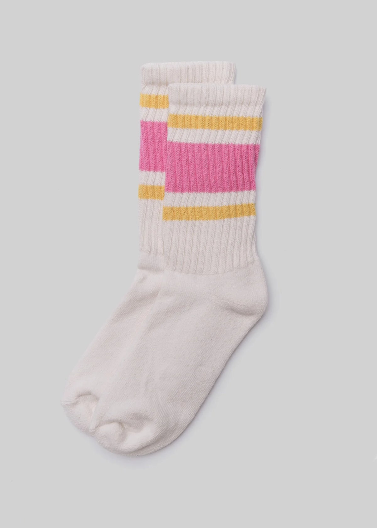 The Retro Stripe Crew - Pink/Yellow