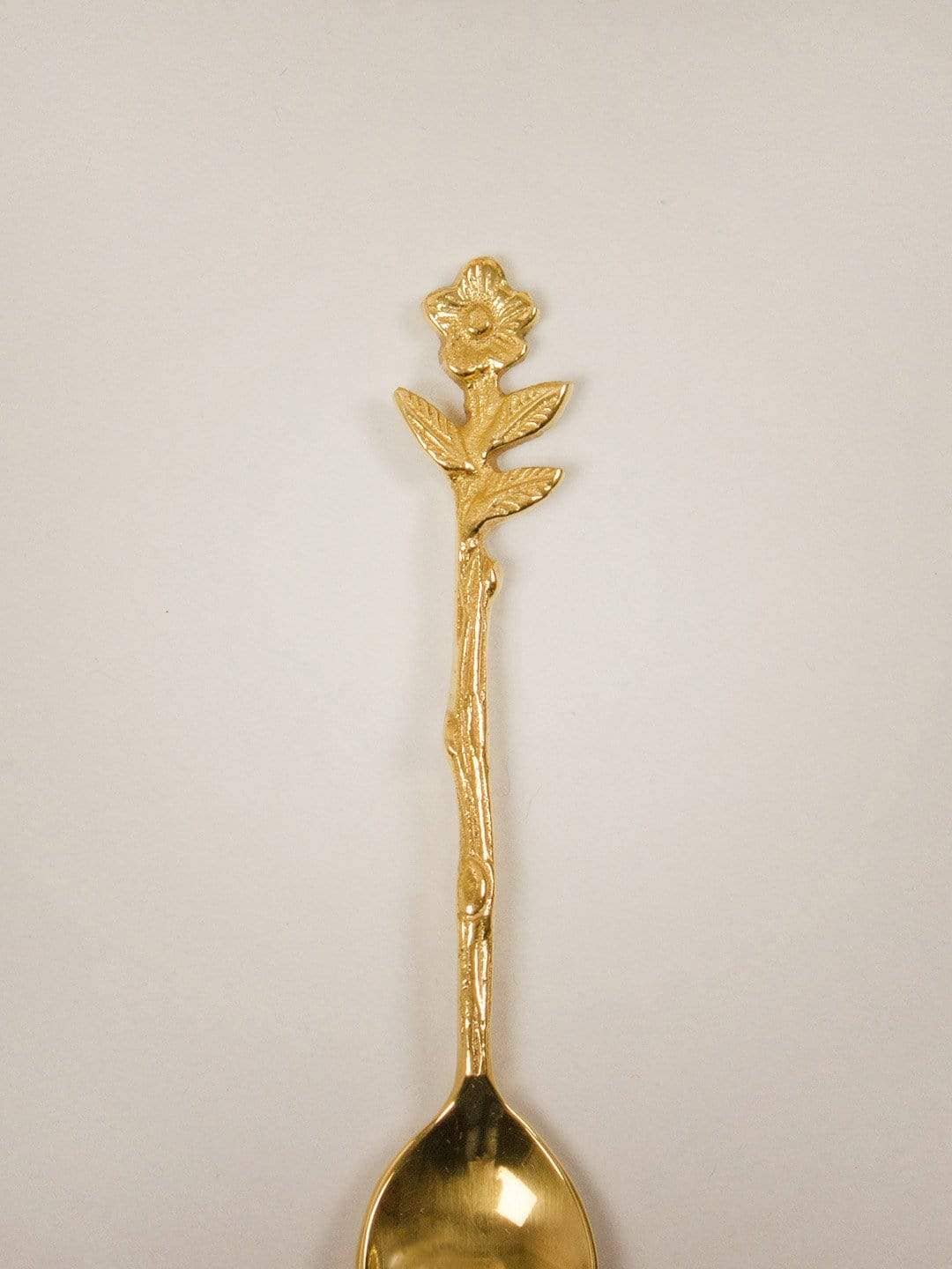 Flower Dessert Spoon Gold- 4.75 X 0.75 inches