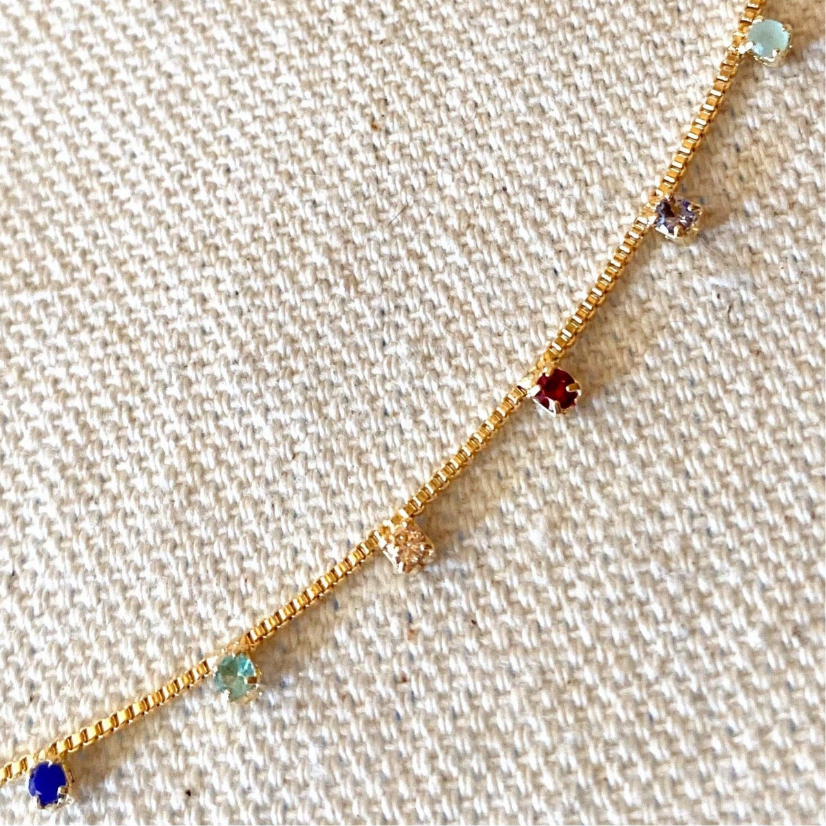 18k Gold Filled Micro Rainbow Necklace