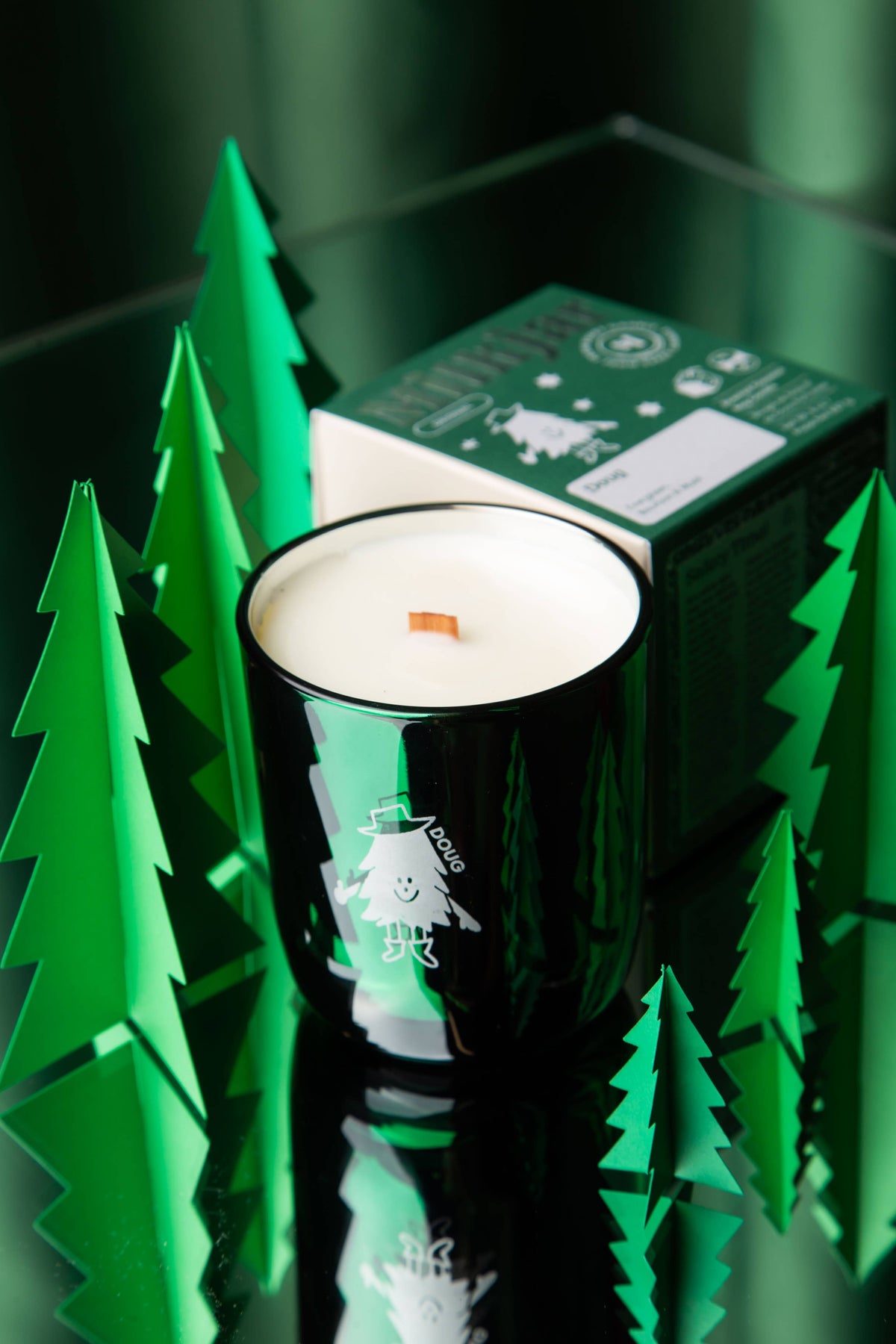 Doug - Evergreen, Bourbon &amp; Musk Coconut Soy 8oz Holiday Candle