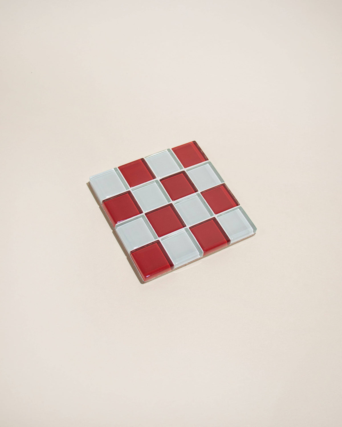 GLASS TILE COASTER - Cherry Milk Chocolate