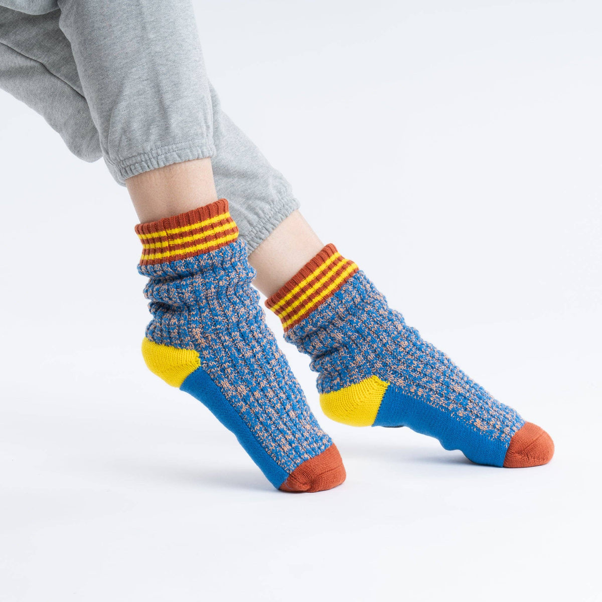 Varsity Knit House Socks: Cobalt / S/M - W 6-9 // M 5-7.5