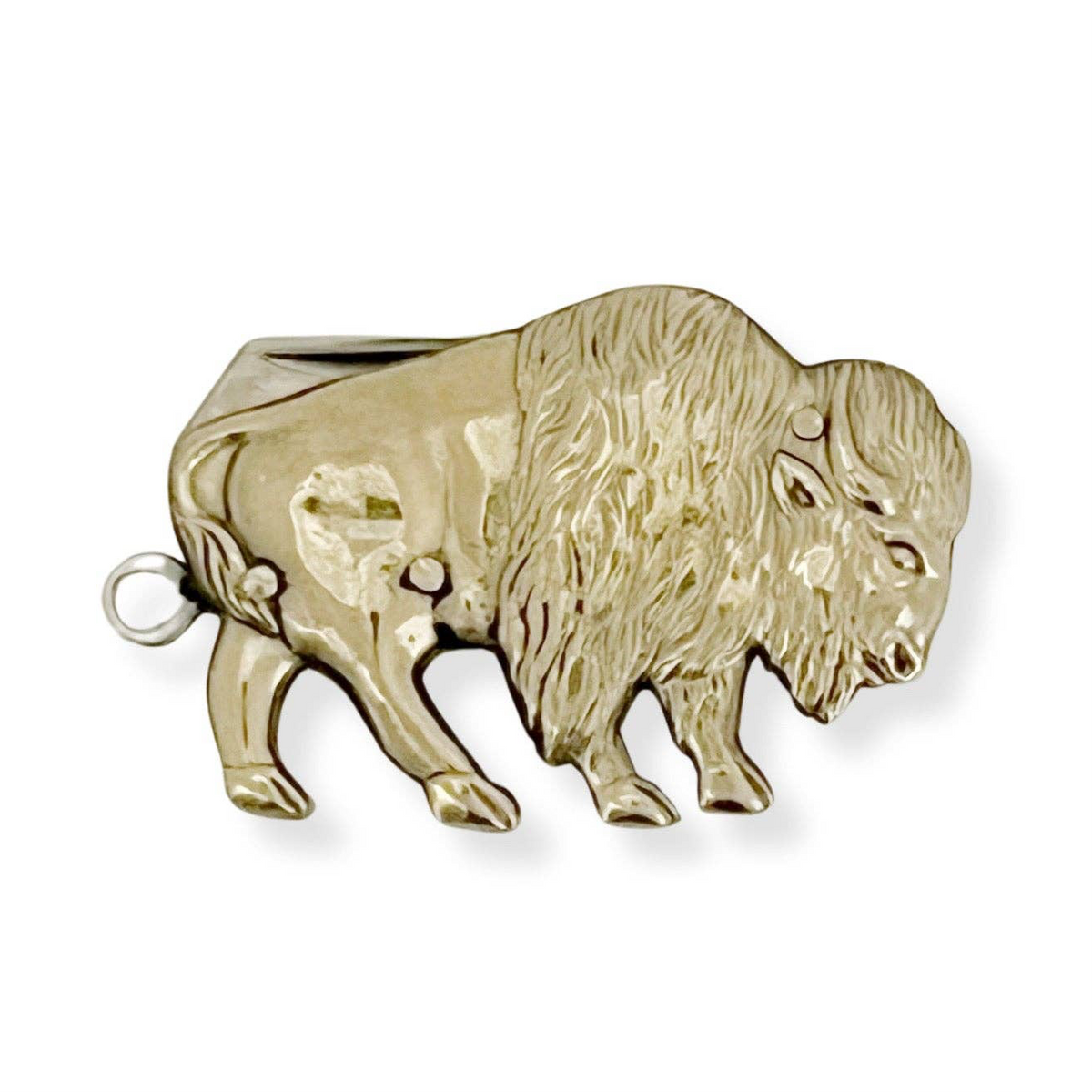 Cute Little Brass Animal Pocket Knife : Buffalo