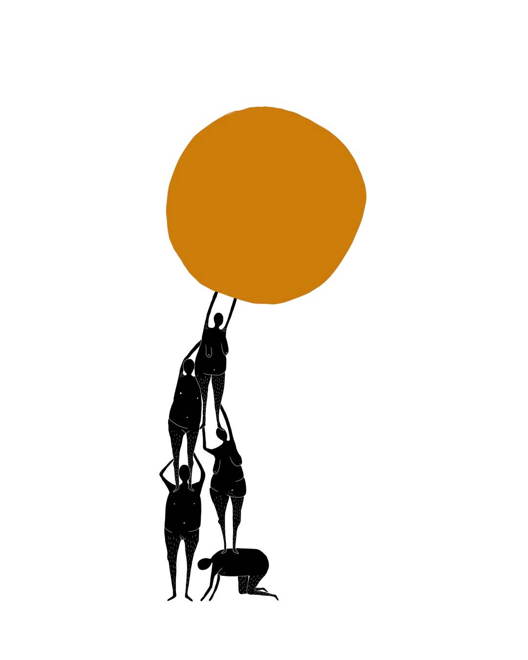 SUN (helping each other) Art Print: 8.5x11