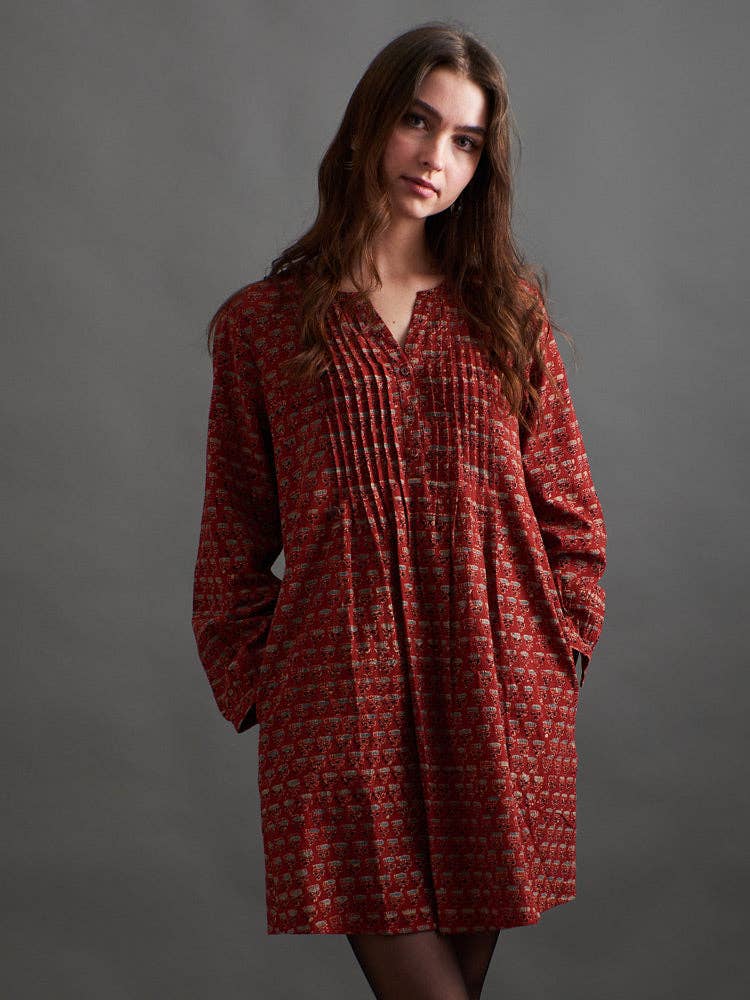 Victoria Tunic Dress Currant Red: Currant Red