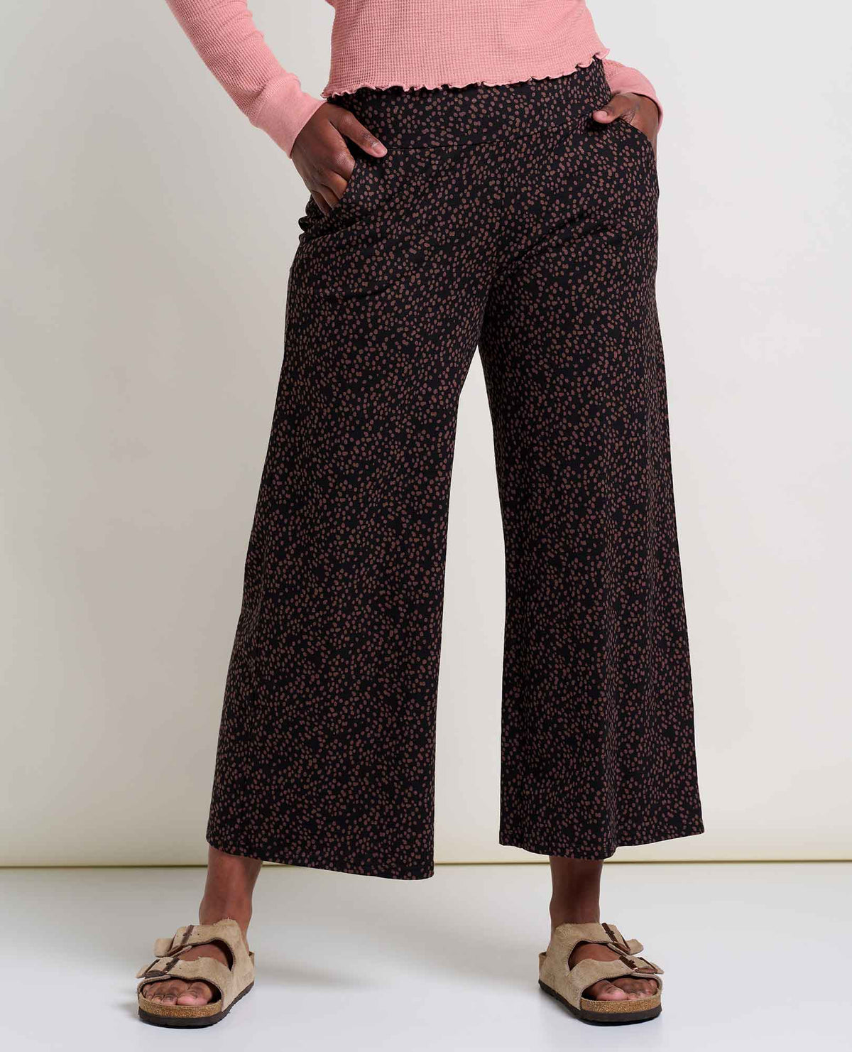 Chaka Wide Leg Pant (Black Dot Print)