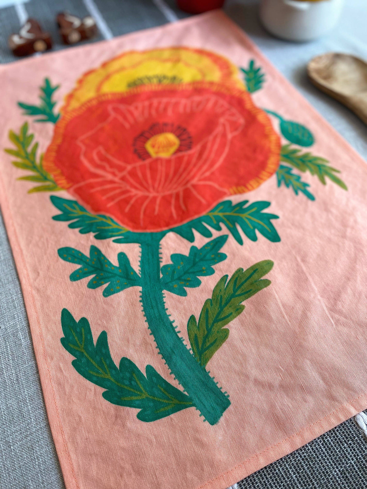 Pretty Poppies Tea Towel