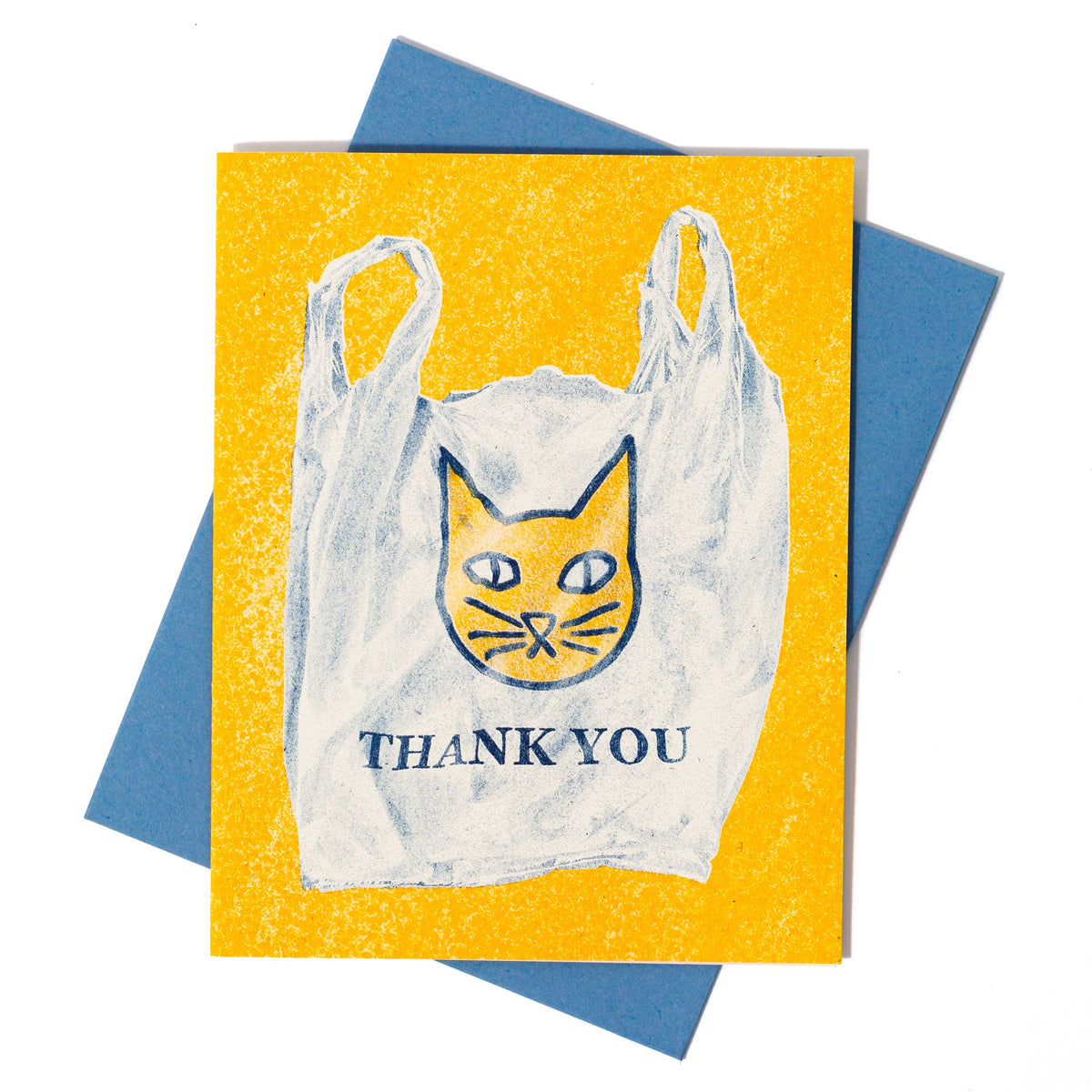 Thank You Cat Bag - Risograph Card